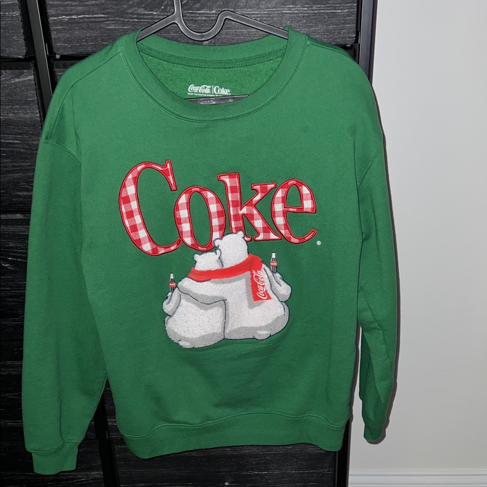 Coca-Cola Green Sweatshirt with Polar Bear Design